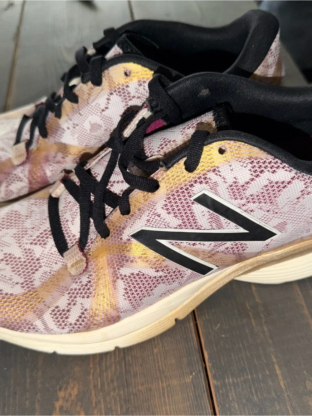 New Balance Women Athletic Shoes in Pink, Gold and Black